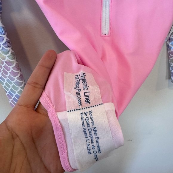 NWT Floatimini Pink and Multicolor Mermaid Rashguard Girls 7/8 - Picture 6 of 6